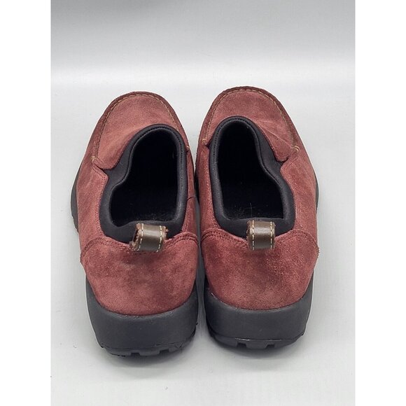 Womens Lands End Burgundy Suede Slip On Shoes Sz 8.5b - Picture 5 of 8